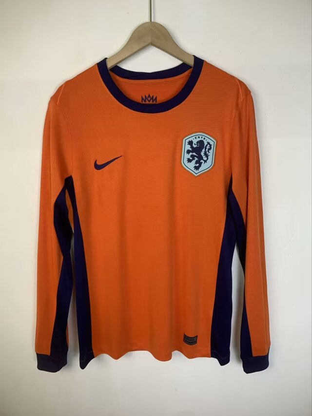 AAA Quality Netherlands 2024 Euro Home Long Soccer Jersey